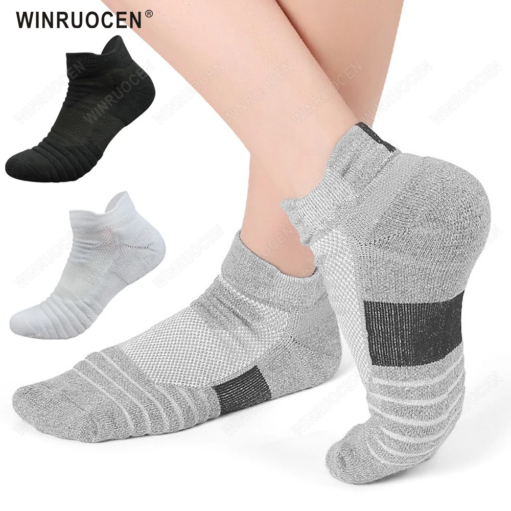 1/2/3 чифта чорапи за бягане с дълбоко деколте, дебел износоустойчива впитывающий дезодорант, чорапи Дишащи за спорт на открито, туризъм, спортни чорапи до щиколоток