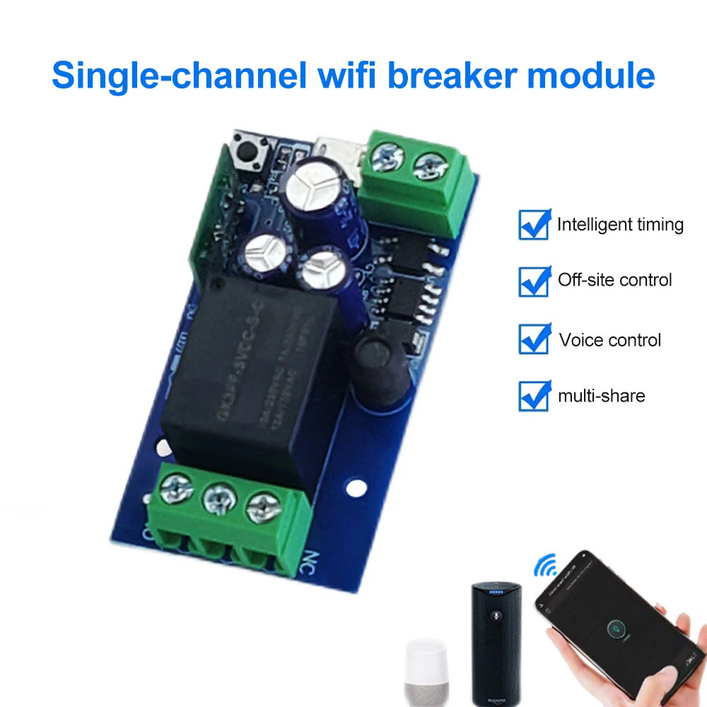 1-канален интелигентна реле Wi-Fi eWeLink Smart Switch DC 5V Безжично дистанционно управление за Алекса за Googole Home Гласово управление