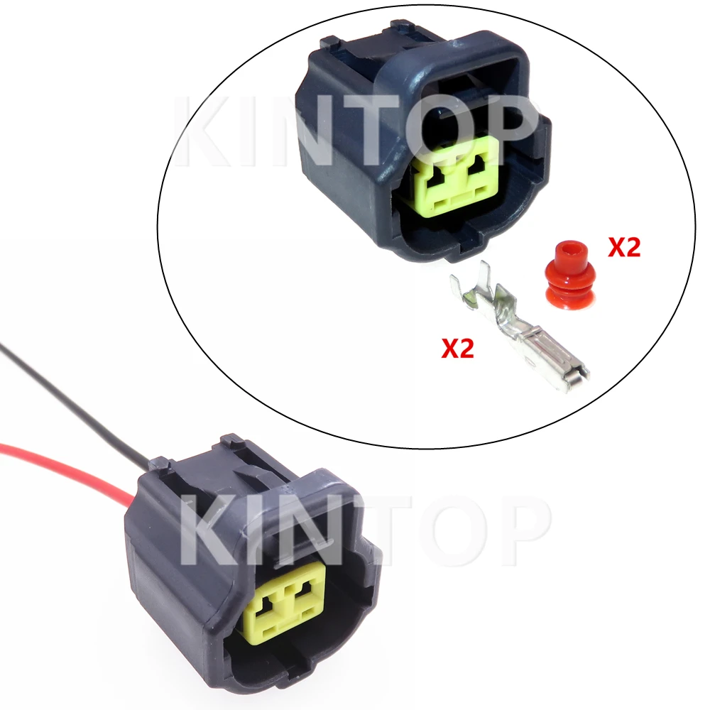 1 Комплект от 2-контактни автомобилни пластмаса за конектори с кабели 184004-1
