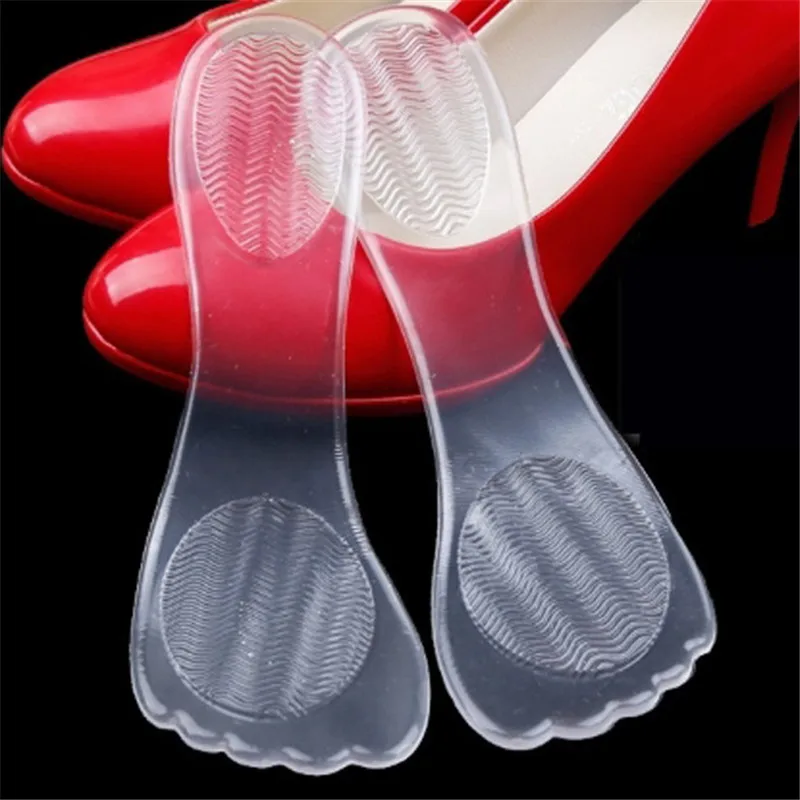 1 чифт прозрачни болкоуспокояващи масажни възглавници за грижа за краката, силиконов гел възглавница на висок ток, стелки за обувки, устойчива на плъзгане тампон за краката