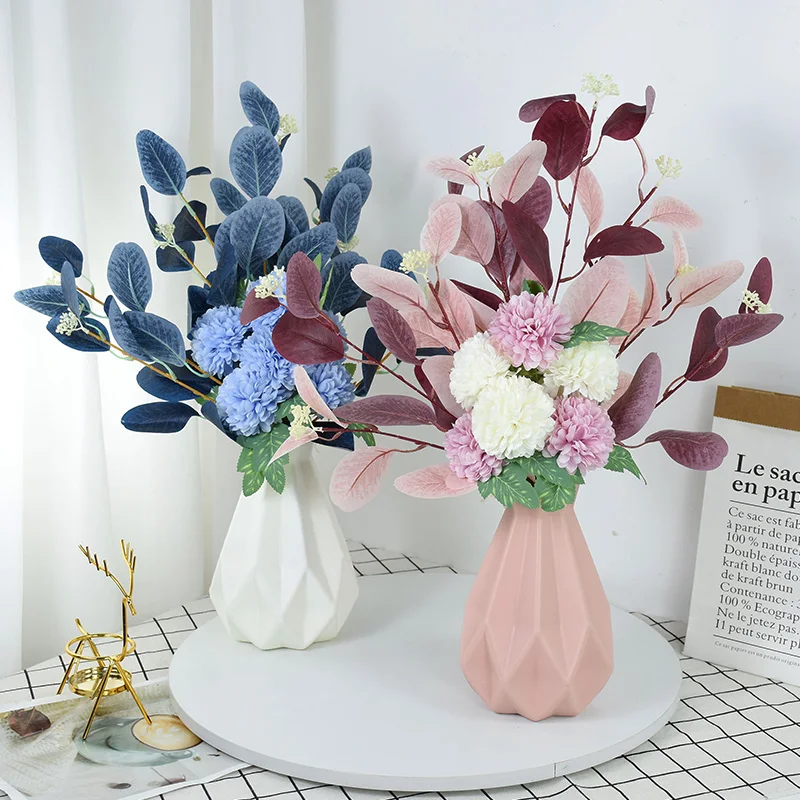 1бр Имитация на букет от хризантеми Изкуствен Многоцветен разход цвете Фалшив букет за домашни партита Сватбени декорации