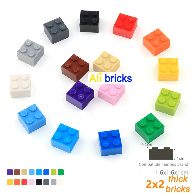 20 бр/лот САМ Блокове Строителни Тухли с Дебелина 2X2 Образователни Строителни играчки за деца, съвместими с марката