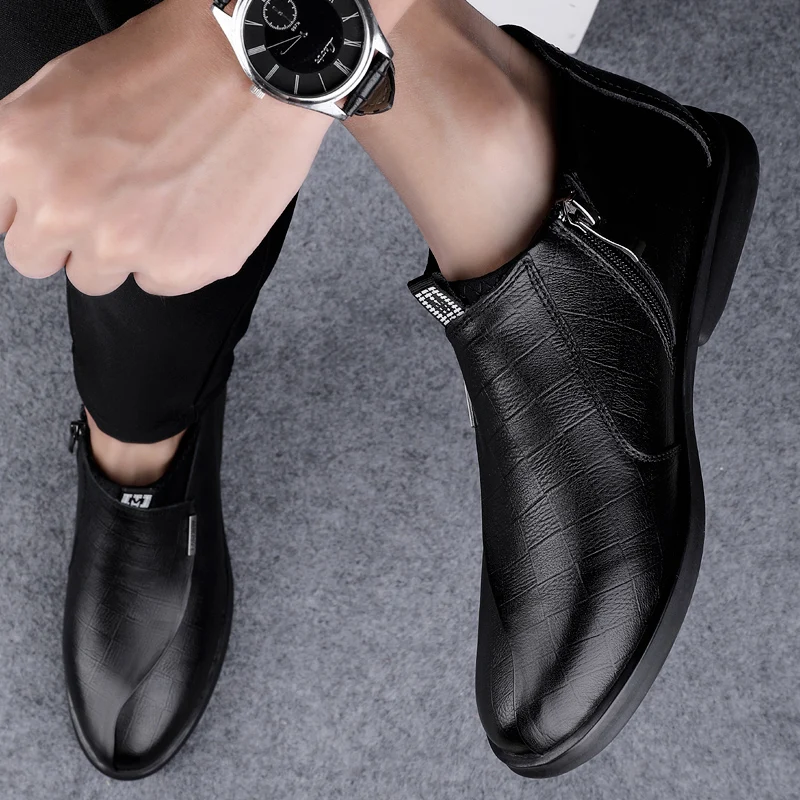 2023 Нови Мъжки Висококачествени Луксозни Маркови обувки Social Офис За Бизнес Срещи, Официални партита, Класически обувки Челси в Ретро стил