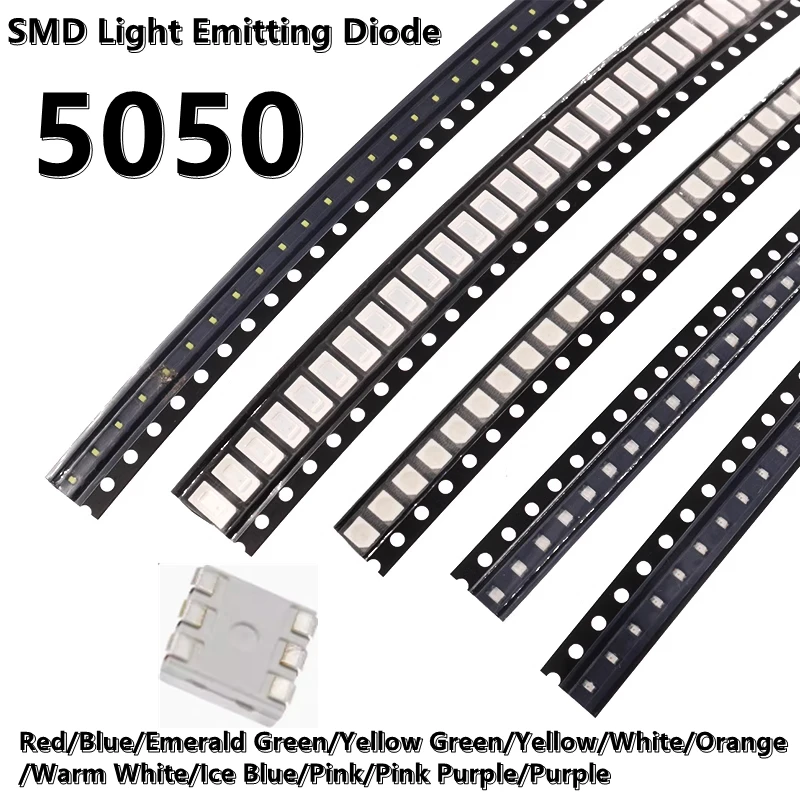 (20pcs) 5050 SMD LED жълт / син / зелен / бял / оранжев / лилав / розов / червен светлинен висока яркост led лампа мъниста