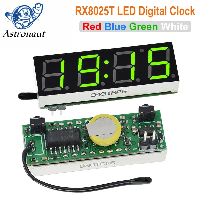 3 В 1 Led RX8025T Цифров часовник Модул температура Напрежение САМ Time/Термометър/Волтметър за постоянен ток 5-30 vdc за Arduino