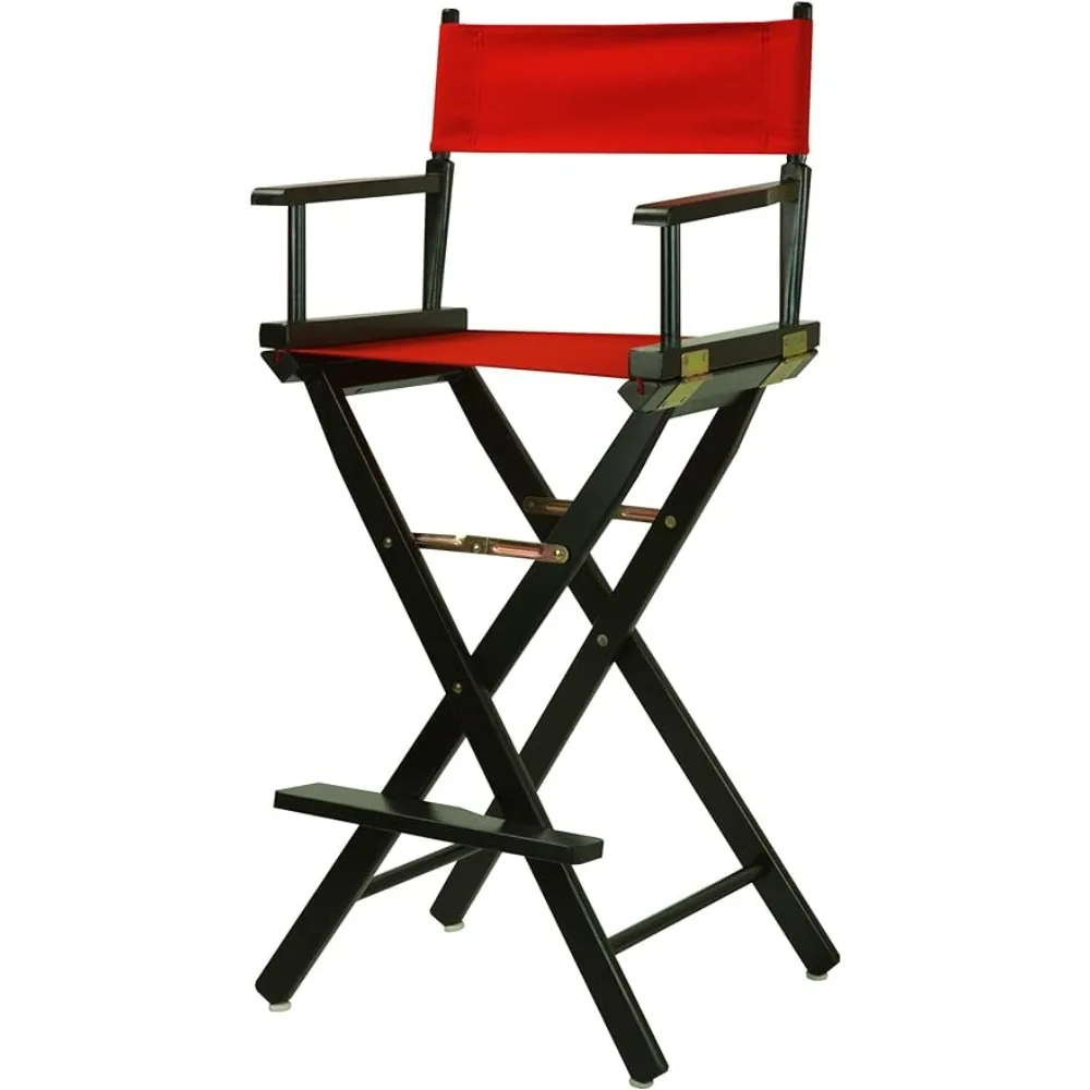 30-инчов Режисьорски бар стол в Черна рамка-с Червен Плат, Височина на Стъпалата