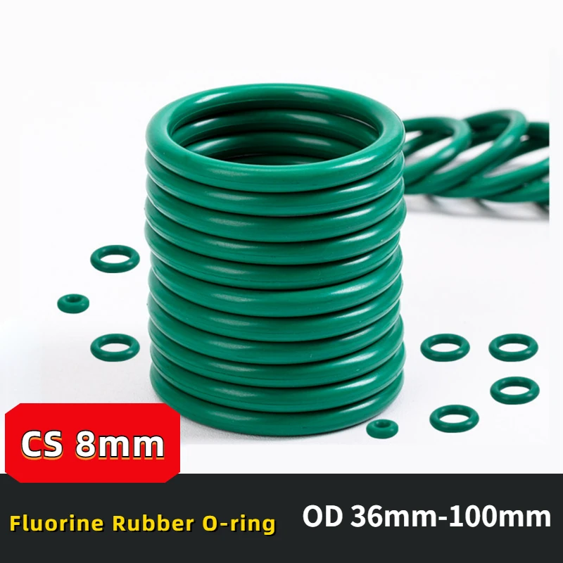 5шт CS 8 mm OD 36 mm-100 mm Зелен FKM О пръстен от фторкаучука оборудване запечатване полагане на Изолационни масло устойчиви на Висока температура Зелен
