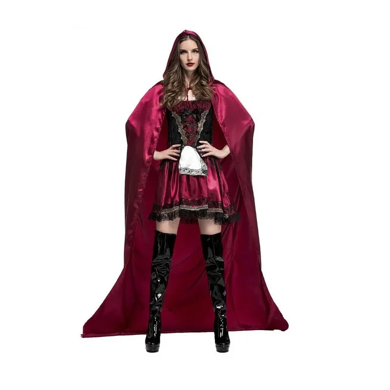 Cosplay костюм Червената Шапчица за Хелоуин, маскарад, карнавал, маскарадное рокля