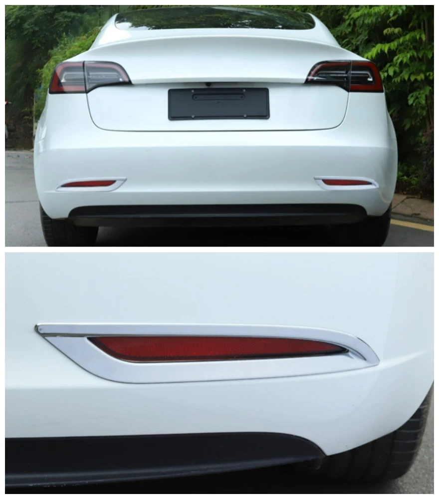 Автоаксесоари От Въглеродни Влакна ABS Украса на Задното Противотуманного Фенер Покритие на Острието на Предните фарове за мъгла, Фаровете на Колата За Tesla, Модел 3 2017-2023