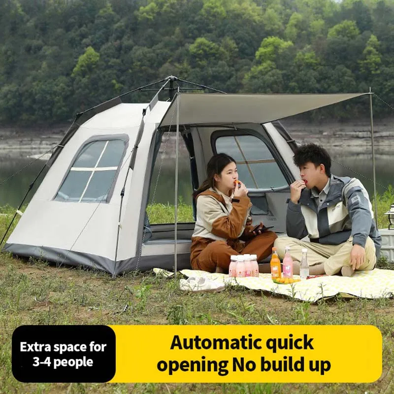Автоматична палатка за нощуване на открито, Непромокаемая палатка, удебелена снежна пола, защита от слънцето, Быстрораскрывающаяся палатка за пикник за почивка
