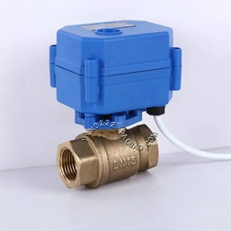 Безплатна доставка електрически месинг сферичен кран DN15 DN20 DN25 DC5V 12V 24V AC220V мотор вентил за вода