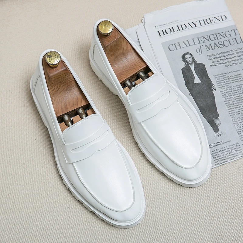 Висококачествена Марка Мъжки обувки от естествена кожа, Мъжки банкетни модела обувки с мека подметка, Мъжки Бизнес Ежедневни обувки, Мъжки лоферы