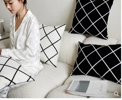 Геометрична калъфка в скандинавски минималистичном стил, калъфка за дивана в хола, проба калъфки за стая