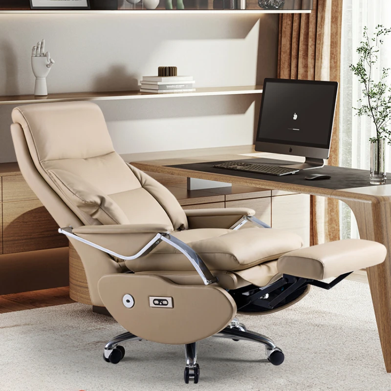 Електрически стол на шефа L8 кожен откидывающееся офис компютърен стол за обедната почивка удобно и малоподвижное лесно луксозно офис стол