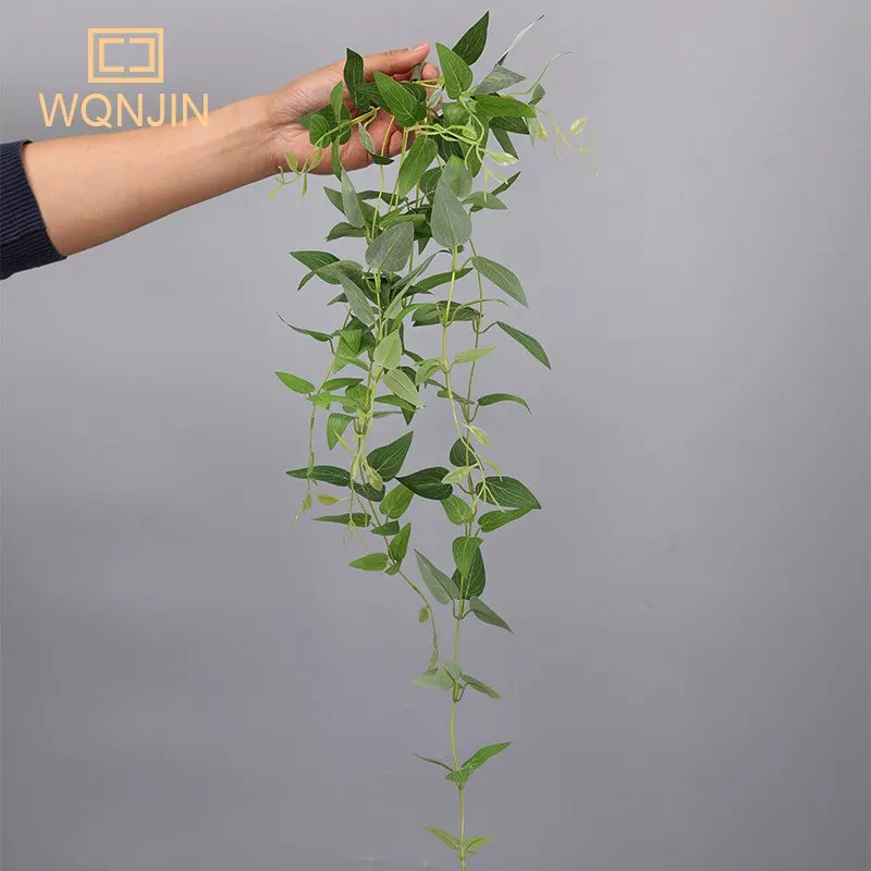 Изкуствено подвесное цвете растение с дължина 100 см, изкуствени цветя от ратан, изкуствени висящи растения за декорация на стените в дома и градината