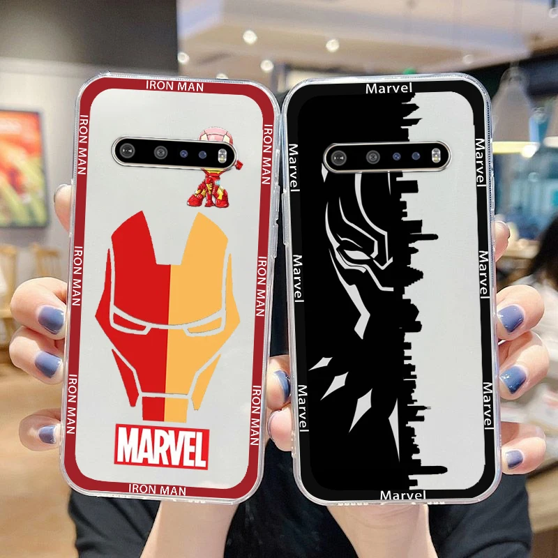 Калъф За мобилен Телефон С Логото на Marvel Spiderman Железния Човек За Google Pixel 7 6 Pro 6A 5A 5 LG K92 K42 K22 K71 K61 K51 K41S G8 Прозрачен