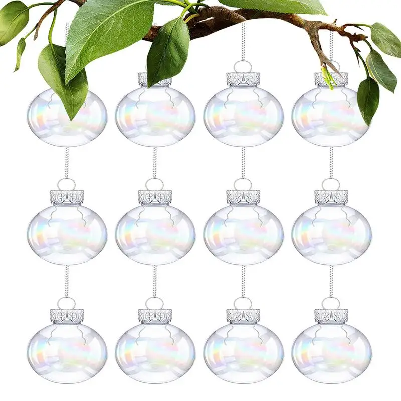 Коледни топки с ръце 2,5-инчови Прозрачни Наполняемые топки-крушки, с Преливащи се цветове Коледни Балони, украса, аксесоари за бродерия, Коледно Дърво със собствените си ръце
