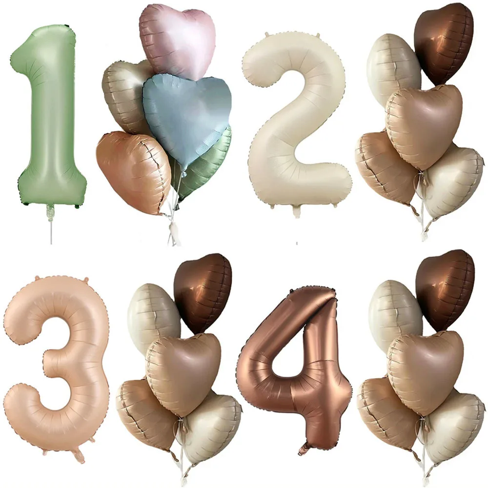Комплект балони с номер на рождения ден на 40-инчов балон крем-карамел цвят с номер 