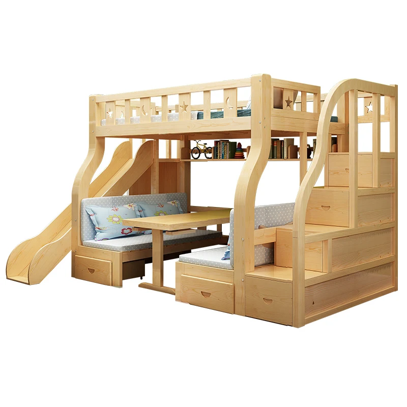 мебели за детска спалня, детска с двуетажно легло с плъзгаща се стълба, маса, няколко цвята и комбинации, мебели за дома