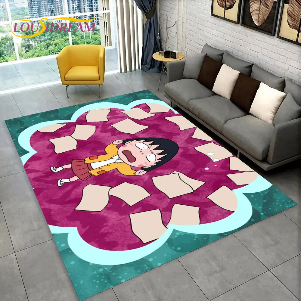Много Мат Chi bi Maruko Sakura Momoko, Килим килим за Хол, Декориране на Дивана в спалнята, детски Нескользящий Подложка За пода 3D
