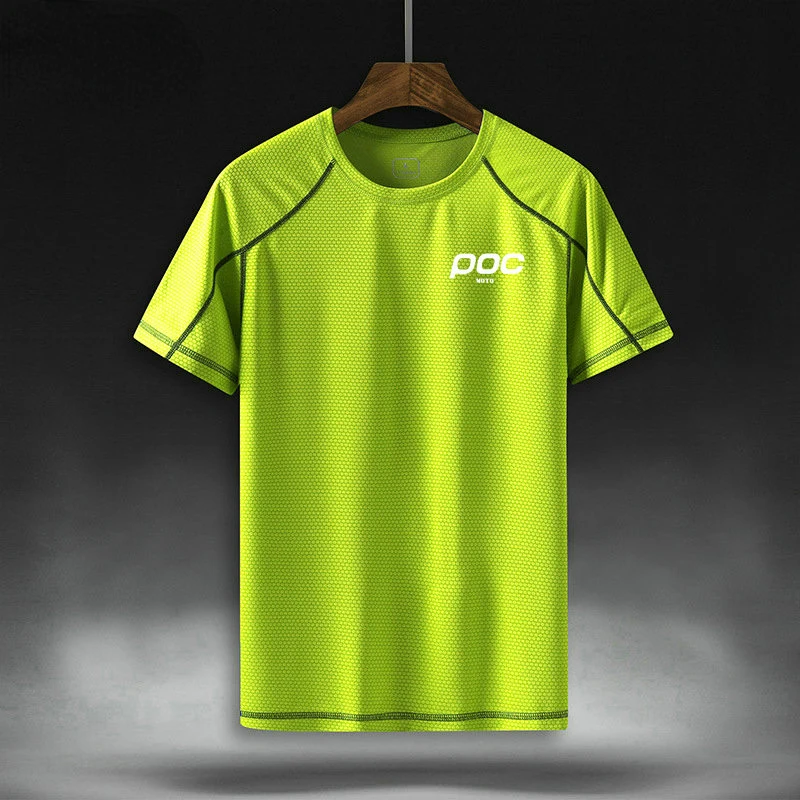Мъжки бързосъхнеща тениска за бягане Moto POC с къс ръкав, дишащи потници, тениски, ультратонкая сверхлегкая спортна тениска, велосипедна hoody