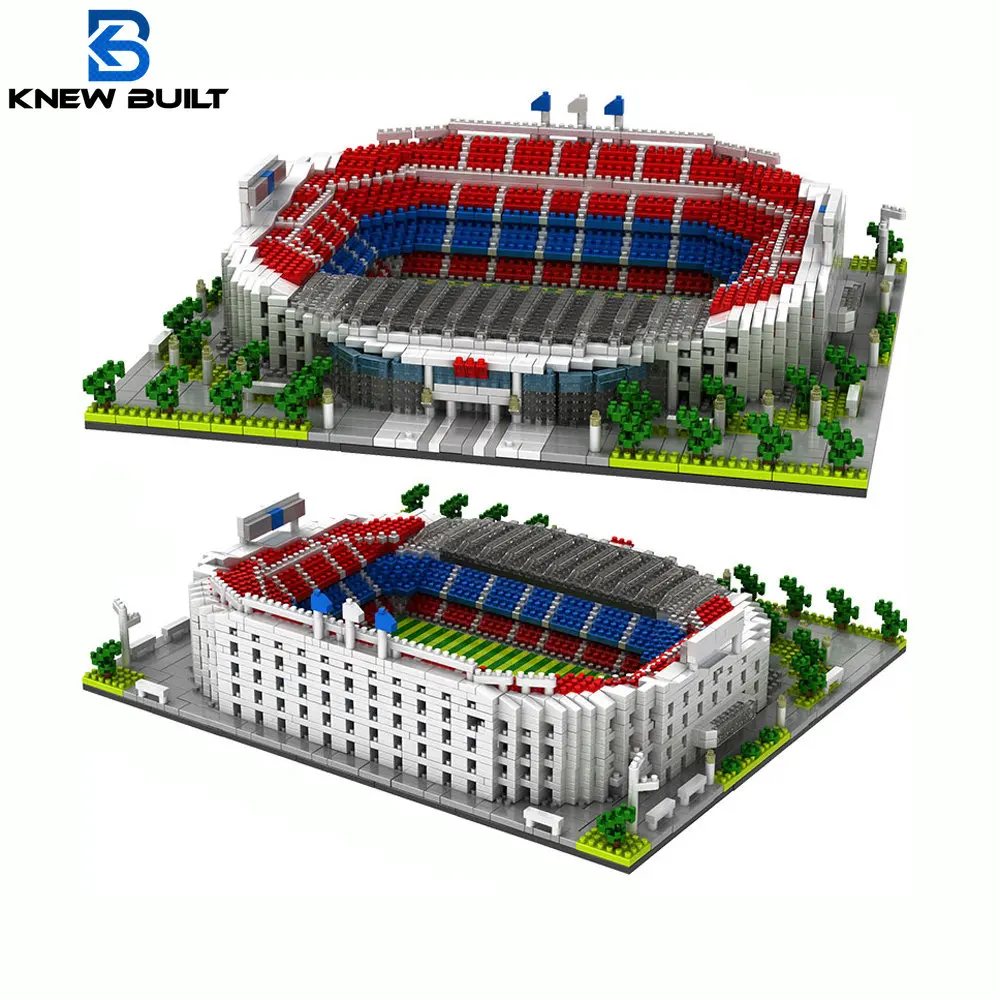 НИЕ сме ИЗГРАДИЛИ модел на футболния стадион на Барселона, Микро-Мини-тухли, архитектура футболно игрище Дортмунд, Строителни блокове, Набор от играчки за възрастни