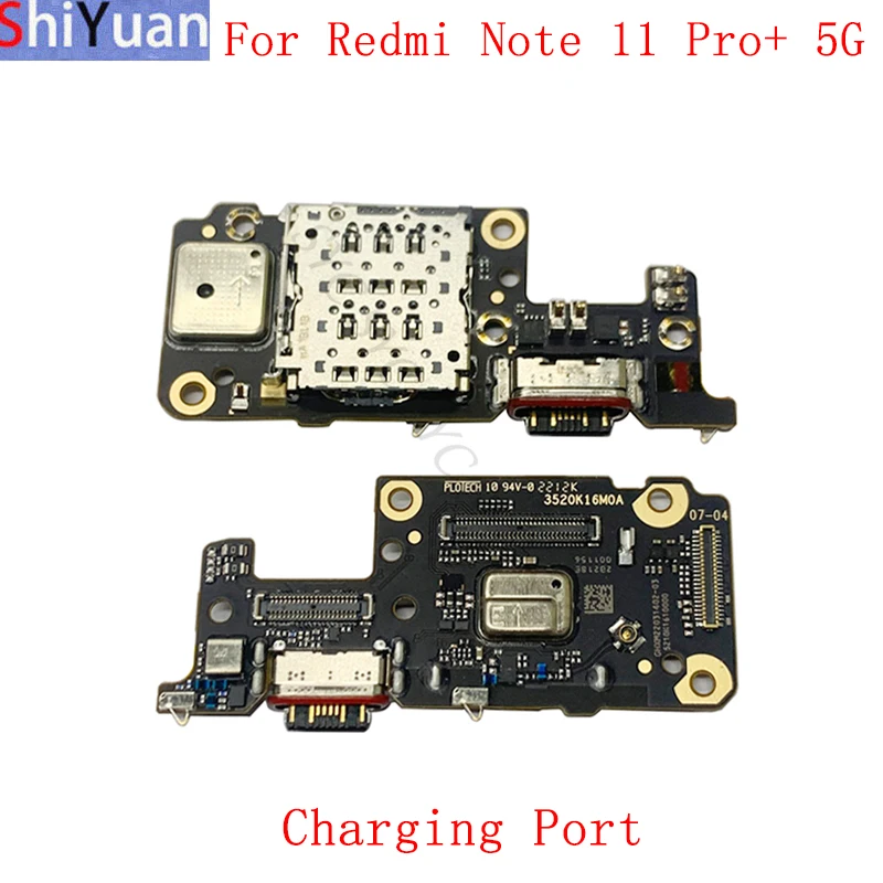 Оригинален USB порт за зареждане, гъвкав кабел за Xiaomi Redmi Note 11 Pro + Резервни части за устройство за четене на сим-карти 5G