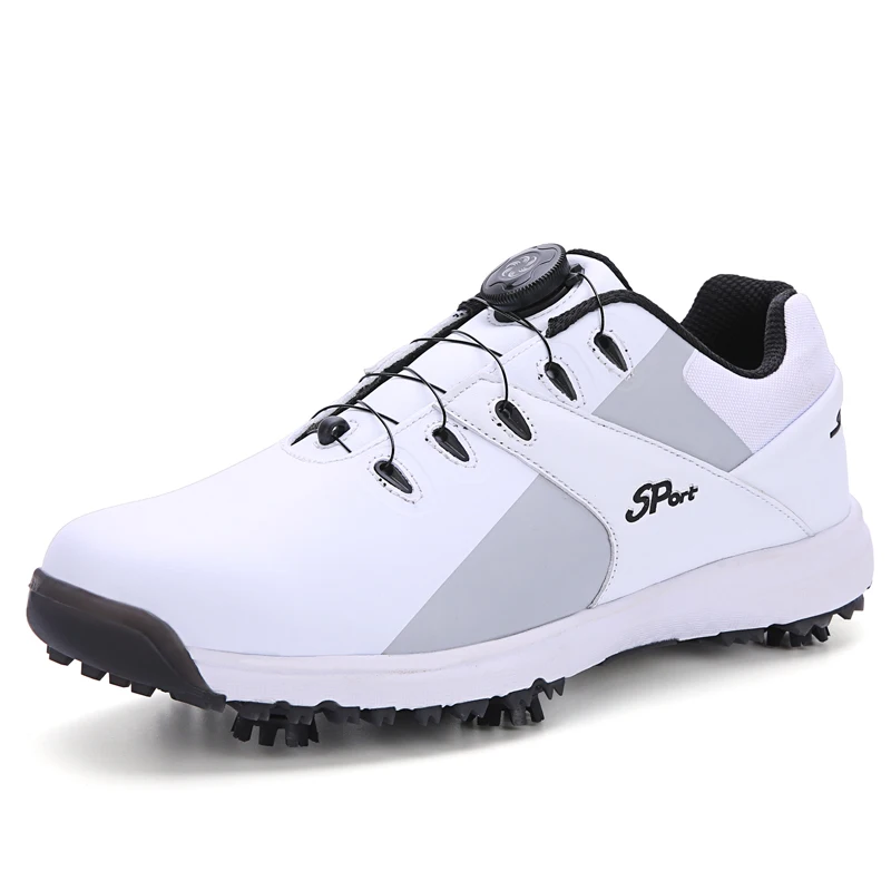 По-големи размери 36-48, мъжки обувки за голф, Женски маратонки за голф с нескользящими шипове, Удобни обувки за ходене, мъжки маратонки за голф с бърза шнур.