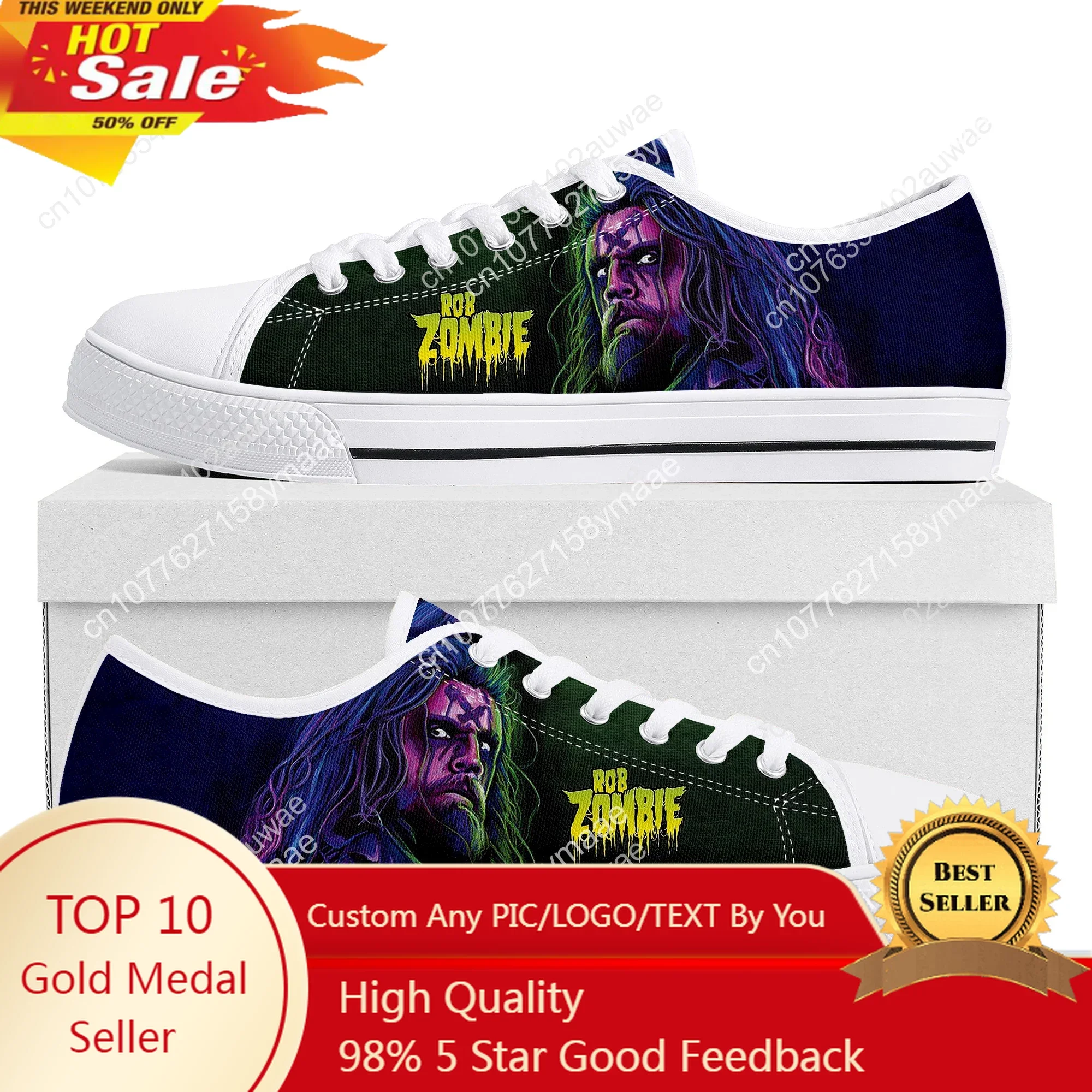 Рок-певец и Rob Zombie, С нисък покрив, висококачествени маратонки, мъжки, дамски, юношески, детски, парусиновые обувки, ежедневни обувки за чифта обувки по поръчка