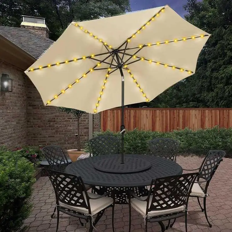 Светлини за чадъри IP67, 104 led струнни фенер, 8-защитен дистанционно управление за външна градина, тераса, чадър, къмпинг, палатки