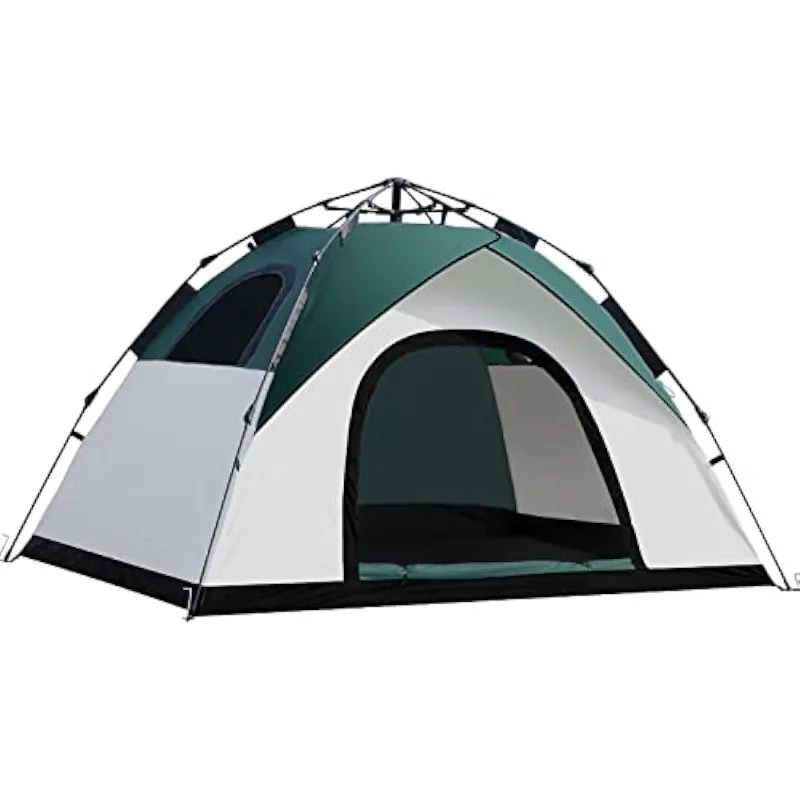 Туристическа палатка anngrowy на 2/4 човека, Фамилна палатка за къмпинг, Водоустойчив Преносима Туристическа палатка, лека палатка